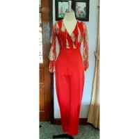 ราคา จั๊มยาวสีแดงป้าย Fangfy size S มือ 1#จั๊ม #จั๊มยาว #จั๊มสูทขายาว #งานป้าย #งานป้ายราคาถูก (3874886510)