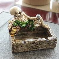 ราคา WHYOU Retro รถ Ashtrays Creative Luck Skull บุหรี่ Ash ถาด Ashtray ตกแต่งรถของขวัญบ้านธุรกิจแฟนของขวัญ (27692872819)