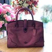 ราคา COACH 59987 MWM4O/Metallic Mauve 'Mercer 30' Leather Satchel (แท้%) (1584810927)