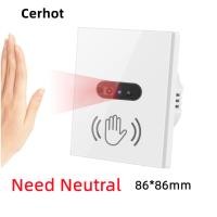 ราคา Cerhot Need Neutral Wire IR สวิตช์ไฟผนัง Wave เซ็นเซอร์อินฟราเรดสวิทช์ไม่จําเป็นต้อง Touch EU US 110V 220V หน้าจอกระจกแผง (24112245388)