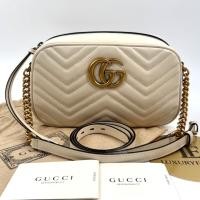 ราคา GUCCI GG Marmont Leather Shoulder Bag 447632 ของแท้ 100% (42470410378)