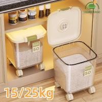 ราคา กล่องใส่ข้าวสารกันมอด กล่องเก็บข้าวสาร มีล้อด้วย เกรดอาหาร ถัง ใส่ ข้าวสาร 15-25 กก ปิดผนึกป้องกันความชื้น ถังใส่ข้าวสาร (27762113282)