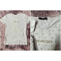 ราคา เสื้อยืด mango ปักอก มือสอง (24531144794)