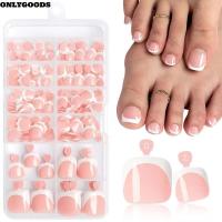 ราคา เฉพาะGOODS 120 ชิ้นปลายสั้นเล็บเท้า, Chic French กดบน Tip Nails ชุด, Luxury Full Cover Glossy Square เล็บปลอมเล็บ Art (43966388991)