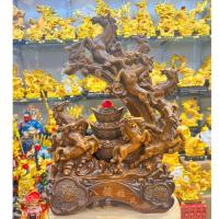 ราคา ม้าแปดตัว ม้า 8ตัว ม้ามงคล สูง​ 17 นิ้ว มี มีก้อนทอง 3 ชั้น เสริมดวง โชคลาภ เงินทองไหลมาเทมา งานเรซิ่นสีไม้ (44054644998)