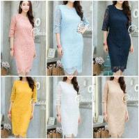 ราคา XXL-M สไตล์ zara dress ผู้หญิง ลูกไม้ เดรสออกงาน กระโปรงยาว สีพื้น ขาว เหลือง ชมพู ฟ้า แดง กรม ครีม ใส่ทำงาน งานป้าย cop (1101409572)