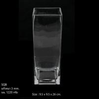 ราคา OrientalFineArt โหลแก้วสี่เหลี่ยม แจกันแก้วสี่เหลี่ยมทรงสูง สำหรับจัดดอกไม้ หรือเป็นแจกันดอกไม้พระ(SQB) (6041761885)