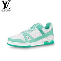 ราคา LOUIS VUITTON Trainer cowhide รองเท้าลำลองลายคลาสสิกสำหรับผู้ชายและผู้หญิงรองเท้ากีฬาเตี้ย 1A8KBQ (26322448622)