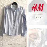 ราคา H&M เสื้อเชิ้ต แขนยาว สีฟ้า มือสอง มีตำหนิ (5679468259)