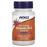ราคา วิตามินดี3 NOW Foods, Vitamin D-3, High Potency, 50 mcg (2,000 IU), 120 Softgels (25265176262)