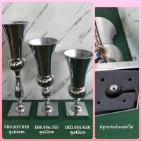 ราคา แจกันสแตนเลส สีเงิน และสีทอง มีแบบฐานเหลี่ยม ฐานกลม ใช้จัดดอกไม้ (2126053944)