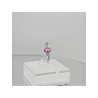 ราคา แหวนทองคำขาว10k ชูpink topaz บ่า white sapphire ไซส์54 (29869768683)