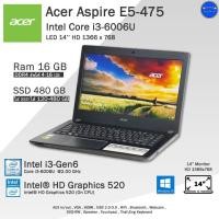 ราคา Acer Aspire E5 Core i3-6006U(Gen6) SSD120-480GBใช้งานลื่นดีมาก โน๊ตบุ๊คมือสอง สภาพดีพร้อมใช้งาน (22830774810)