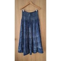 ราคา กระโปรงยีนส์ผ้าต่อ ขนมชั้น (มือสอง) (29136083655)