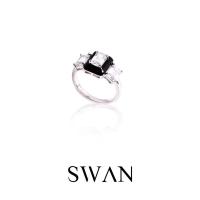 ราคา [ส่งด่วนฟรี]SWAN - Monochrome Magic Crown Ring#2 แหวนเงินแท้ ชุบสี enamal ฝังเพชรคิวบิกเซอร์โคเนีย (10631824902)
