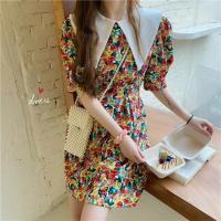 ราคา เดรสสุดปัง ลายดอกสีส้ม เหลือง มินิเดรสนำเข้าป้ายห้อย (7684506375)
