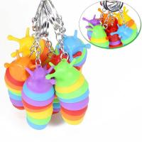 ราคา Rainbow Caterpillar พวงกุญแจจี้ความเครียดบรรเทา Snot Bug ของเล่นจี้ (29093159452)