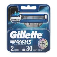 ราคา มีดโกนหนวด Gillette Mach3 TURBO Gillette ใบมีดโกน รุ่น Mach 3 Turbo (แพ็ก 2) (7954148147)