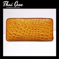 ราคา Thai Croc กระเป๋าหนังจระเข้แท้ แต่ละชิ้นจะมีลายเอกลักษณ์ ไม่ซ้ำกัน กระเป่า 1 ใบ มีหนึ่งเดียวในโลก สีแทน 2 พับ 0C41 (19018819319)