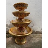 ราคา พานไม้ ปิดทอง 4 ขนาด เดินเส้น ปิดทองคำเปลวส่องประกายสุกปลั่ง ประดับเม็ดแก้วแพรวพราว พาน พานโตก ลายไทย ขันโตกสีทอง (21865535597)