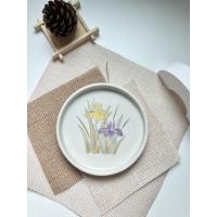 ราคา จานเซรามิคญี่ปุ่นมือสองจานรองเซรามิคญี่ปุ่นมือสอง ลายดอกไม้น่ารัก (11058057371)