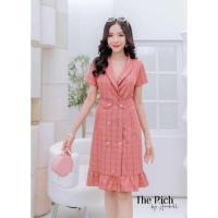 ราคา เดรส สูท คอปกกล้วย ลายสก๊อต (22087058192)