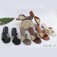 ราคา DoubleMstore (K8209 Size 36-41) รองเท้าส้นสูงผู้หญิงริบบิ้น (42310421672)