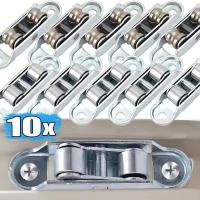 ราคา ล้อลูกกลิ้งประตูบานเลื่อนโลหะผสมสังกะสี - ระบบรอกคู่พร้อมร่องแบนสําหรับหน้าต่างและรางตู้ (43015261510)