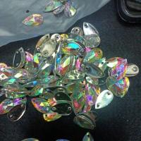 ราคา (100) 11 x 18 หินเพชรเย็บผ้า / หินเพชรสีรุ้ง / หินเรซิ่นรูปหยดน้ํา (27492114439)