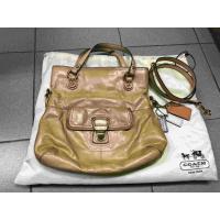 ราคา กระเป๋าหนังแท้ Coach สีน้ำตาลทอง มือสอง (12138297384)