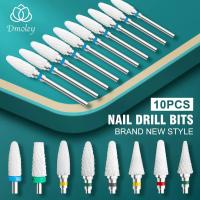 ราคา 10pcs Carbide Manicure Cutters Set Nail Drill Bits Gel Polish Remover Cutter Ceramic Milling Cutter for Nails Electric F (26872161145)