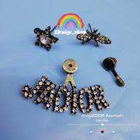 ราคา ต่างหู JADIOR​ สี​ทอง​รมดำ มีเพชร งานพรีเมี่ยม​(มี​เก็บเงิน​ปลายทาง)​ (7134562781)