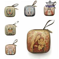 ราคา กล่องเครื่องประดับ UQPYO, การ์ตูน 7x7 ซม.สวดมนต์กระเป๋าเก็บลูกประคํา, ซิปแบบพกพา Elegant Virgin Mary ชุดสวดมนต์ Devotess (29791708266)