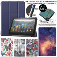 ราคา สําหรับ Amazon Fire HD 8 กรณี 10th 12th Gen 2020 2022 HD 8 Plus 8 หนัง PU ฝาครอบ Sleep/Wake กันกระแทก Kindle Fire กรณี (42658576608)