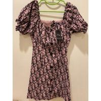 ราคา เดรสลาย Dior สีชมพู ป้าย AP style (10796517401)