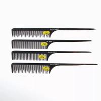 ราคา หวีไฟเบอร์ หวีหาง Anna หวีรองตัดผม สีดำ (19373367652)