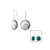 ราคา [พร้อมส่ง] Turquoise earrings crystal shiva eye silver ตุ้มหูเงินแท้ ต่างหูเงินแท้ 925 ไม่ใช่เงินชุป SILVER THAI (13307159412)