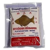 ราคา ผงวุ้น ตราปลาตะเพียนทอง น้ำหนัก 25 กรัม ใช้หสำหรับทำวุ้นถ้วย,เค้กวุ้น และขนมต่างๆ (3224625370)