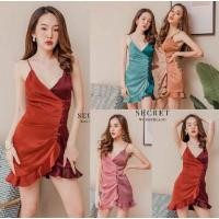 ราคา เดรสสีเขียวสายเดี่ยว งานป้าย secret wonderland (19085820229)