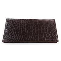 ราคา Huncroc กระเป๋าสตางค์หนังจระเข้แท้ 2พับยาว ส่วนหนังท้อง สีน้ำตาล ฟรีพวงกุญแจหางจระเข้ (1670501056)