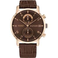 ราคา Tommy Hilfiger Watch 1710400 Rose Gold tone Leather Strap Men's Watch (28276563285)