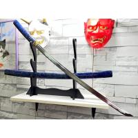 ราคา ดาบ ซามูไร ชิราซายะ สีน้ำเงินเงาเคลือบแก้ว ลายฝอยทอง 3 มิติ ไม้แท้ เปิดคมพร้อมใช้งาน มีกล่องเก็บ ชั้นวาง พร้อมส่ง (9432136948)