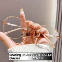 ราคา แฟชั่นแว่นสายตายาว HD เลนส์ใส Unisex แว่นตาสายตาไกลแสงสีฟ้าปิดกั้นแว่นตาตัดขอบเพชรไร้กรอบ (26233374618)