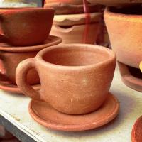 ราคา เซทถ้วยกาแฟดินเผา ถ้วยกาแฟพร้อมจานรอง (6318244219)