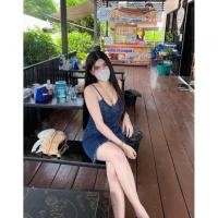 ราคา เดรสยีนส์ JAN23018 เดรสสายเดี่ยวผ้ายีนส์ Outfits ผู้หญิง (40818185407)