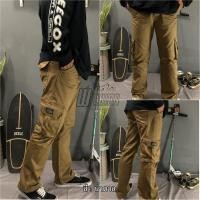 ราคา กางเกงวินเทจ ทรงกระบอก6กระเป๋า เอวสม็อค กางเกงขายาว (13659870332)