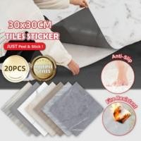 ราคา กระเบื้องปูพื้น 20แผ่น กระเบื้องยางลายหินอ่อน กระเบื้องยาง 30x30cm กาวในตัว ลายไม้ กันรอยขีดข่วนและทนทาน (27087671140)