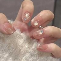 ราคา 30ชิ้นเล็บสั้นสแควร์เท็จแมวตาทองออโรร่ากดบนเล็บเล็บฝรั่งเศสเคล็ดลับ ทําเอง (43520366453)