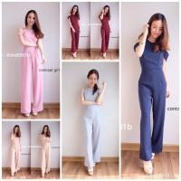 ราคา Fashion In My Life จั้มสูทยาว มี 5 สี แดงเลือดนก กรม เทา ชมพู ครีม (8529618260)