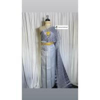 ราคา ชุดไทยเจ้าสาว ขุดไทยสีเทาเงิน ชุดไทย free size พร้อมเครื่องประดับ (24539646657)